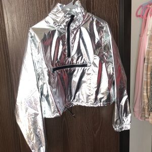 Metallic Silver Pullover